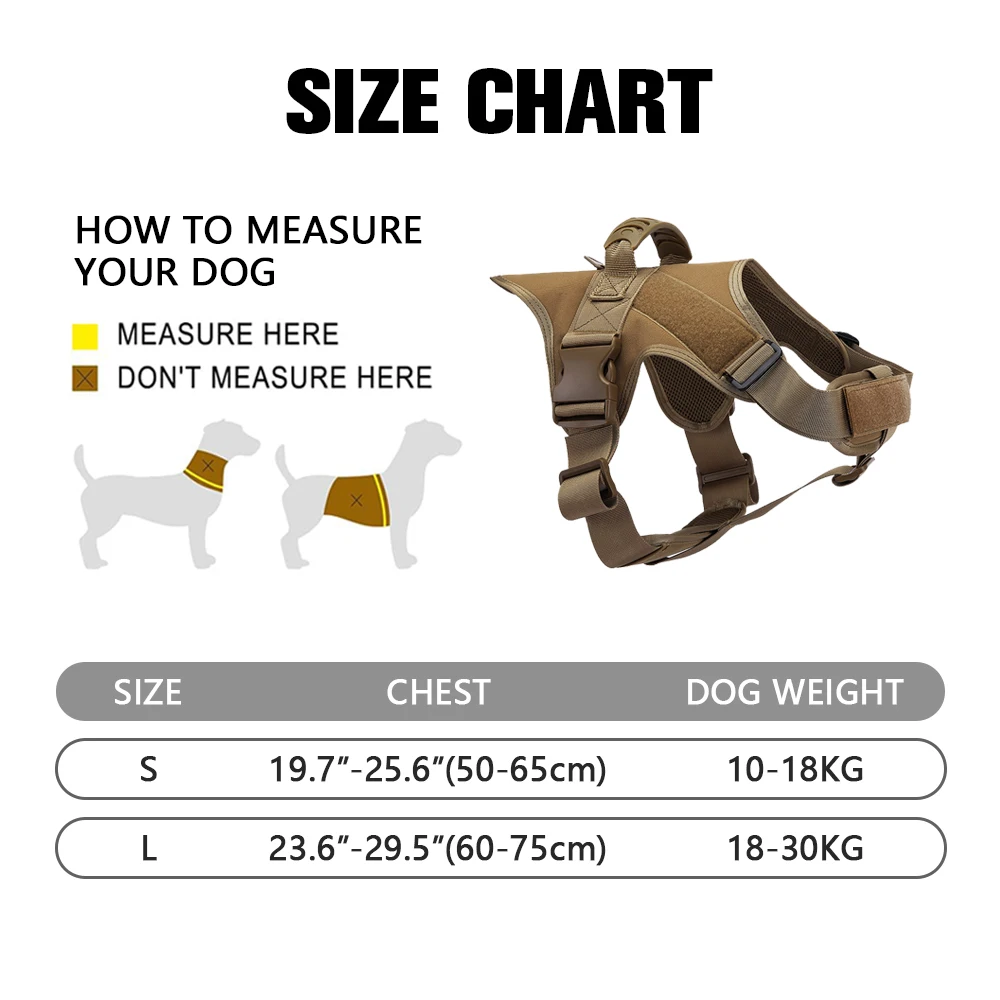 1000D Vest Molle Dog Vest Training Hunting Quick Release Service Outdoor Dog Vest Tactical Nylon Dog Harness Set - Image 2