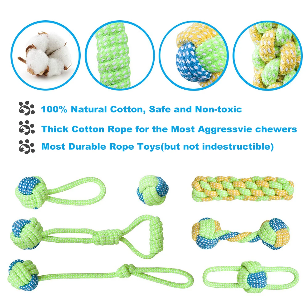 Dog Toy Rope Ball Toy for Small Medium Dogs Outdoor Training Toy for Dogs Teeth Cleaning Tug Toy Interactive Knot Rope TY0078 - Image 6