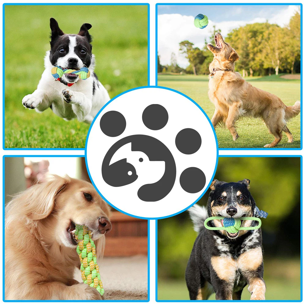 Dog Toy Rope Ball Toy for Small Medium Dogs Outdoor Training Toy for Dogs Teeth Cleaning Tug Toy Interactive Knot Rope TY0078 - Image 4