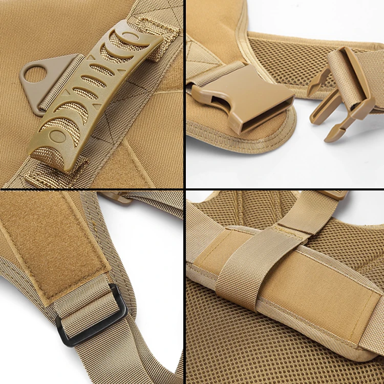 1000D Vest Molle Dog Vest Training Hunting Quick Release Service Outdoor Dog Vest Tactical Nylon Dog Harness Set - Image 4