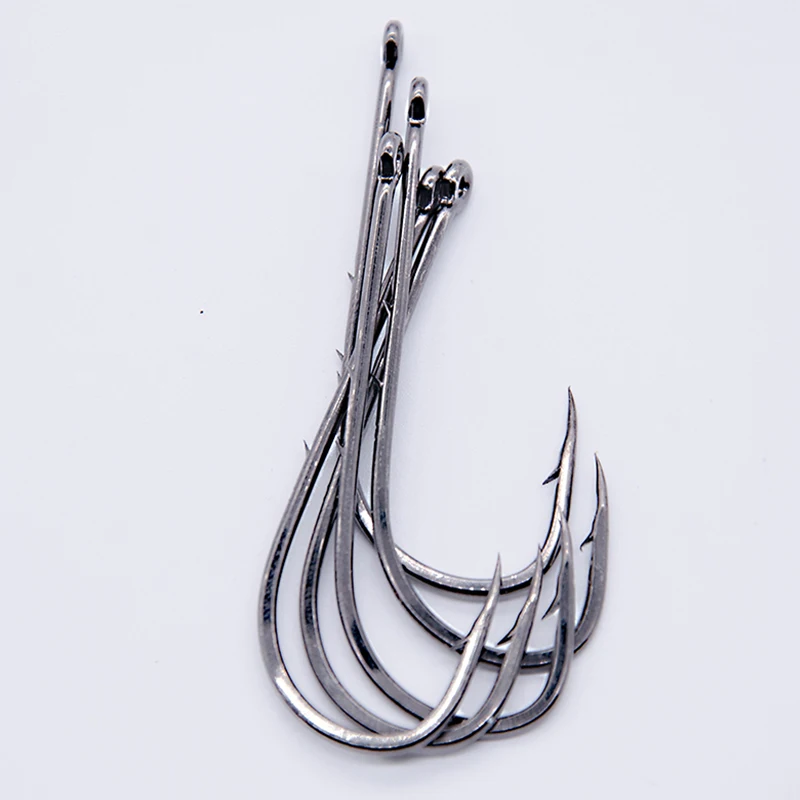 50pcs/lot Long Shank Fishing Hook For Fishing Live Bait With Double Bait Keeper Barbs High Carbon Steel With Anti-rust Fishhooks - Image 2