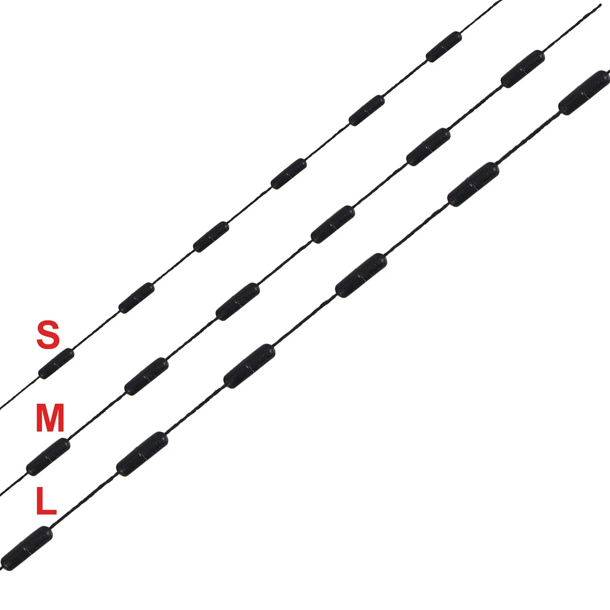 Rubber Fishing Bobber Stopper,6 in 1 Float Sinker Stops,Black Oval Cylinder,L M S Float Stop Available - Image 5