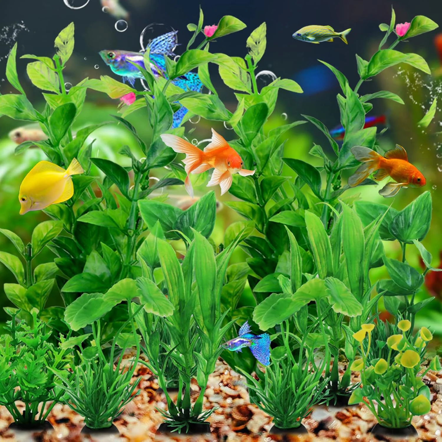Fish Tank Accessories Green Plants 10pcs Green Fish Tank Decorations Aquarium Artificial Plastic Plants Decor Plastic Plants - Image 5