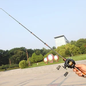Fishing Pole 1.5m Spinnings/casting UL Telescopic Carbon Fiber Fishing Rod Mechanical Sound Fishing Tackles Accessories