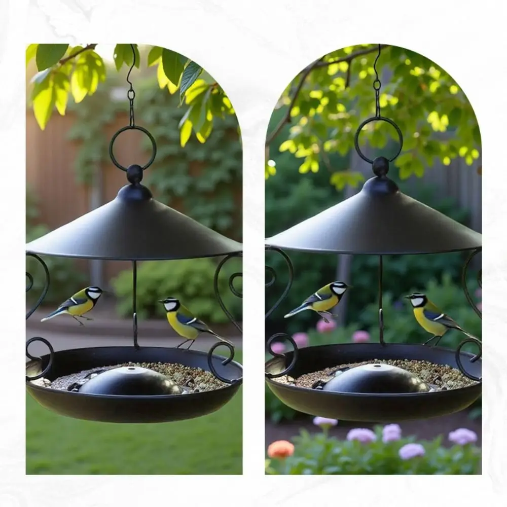 Pet Feeding Supplies Iron Bird Feeder Rainproof Hanging Bird Food Dispenser Windproof Multi-purpose Bird Water Bowl Courtyard - Image 3