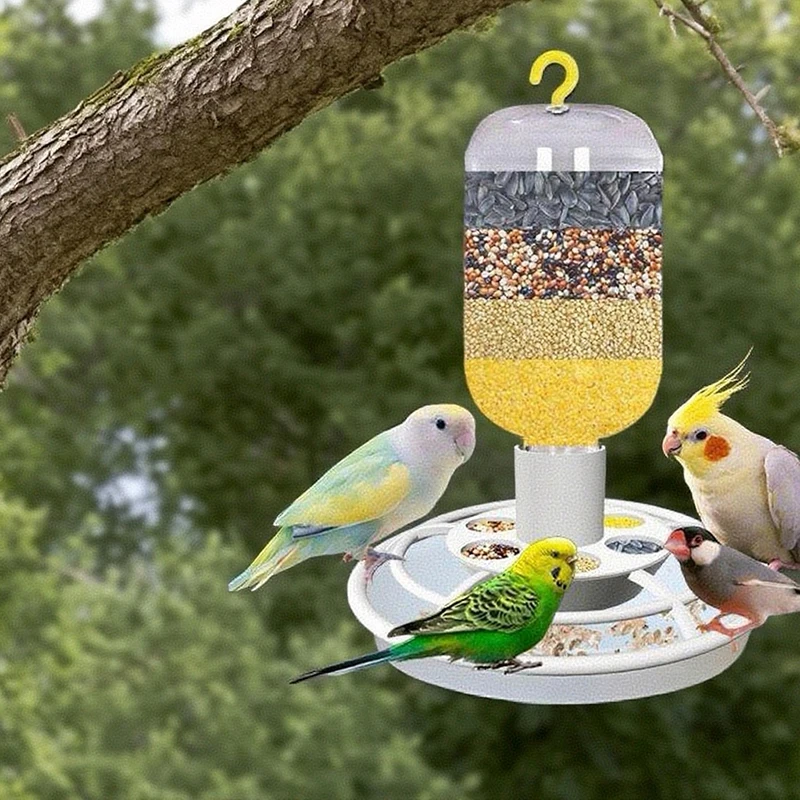 Automatic Bird Feeder with Anti-Scatter, Parrot Food Dispenser for Cage, Hanging Hook Auto-Feeding Container for Small Birds - Image 5
