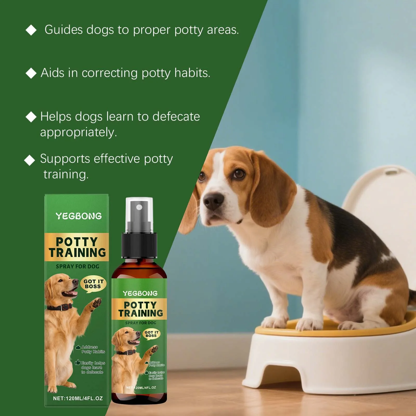 Dog Toilet Training Spray Effectively Guiding Pets Defecate Correcting Toileting Habits Plant Ingredients Non-toxic Pet Supplies - Image 4