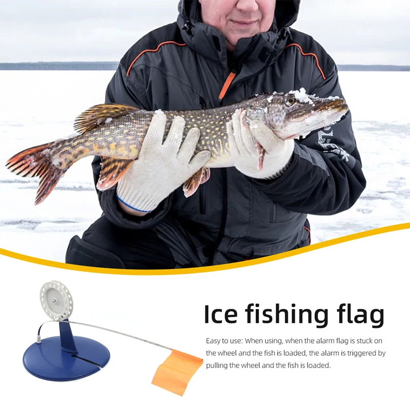 Tough Winter Ice Fishing Rod Tip Up with Handy Flag; Portable Ice Fishing Trappings 1 Set - Image 2