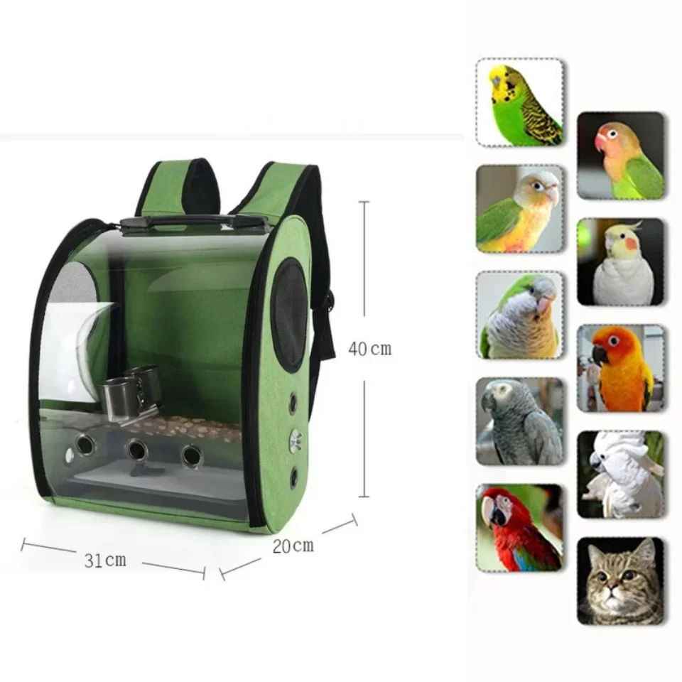 Pet Bird Cage House Parrot Carrier with Feeders Bird Large Space Travel Bag Breathable Portable Bird Cage Accessories - Image 4