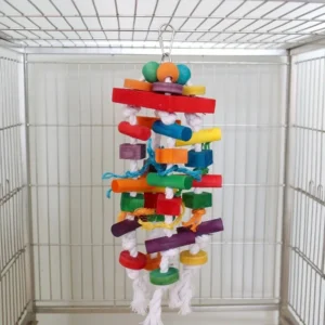 Parrot toys, Colorful wooden bird supplies, Unique shape, Diverse ways to play, Large parrot bite bird toys