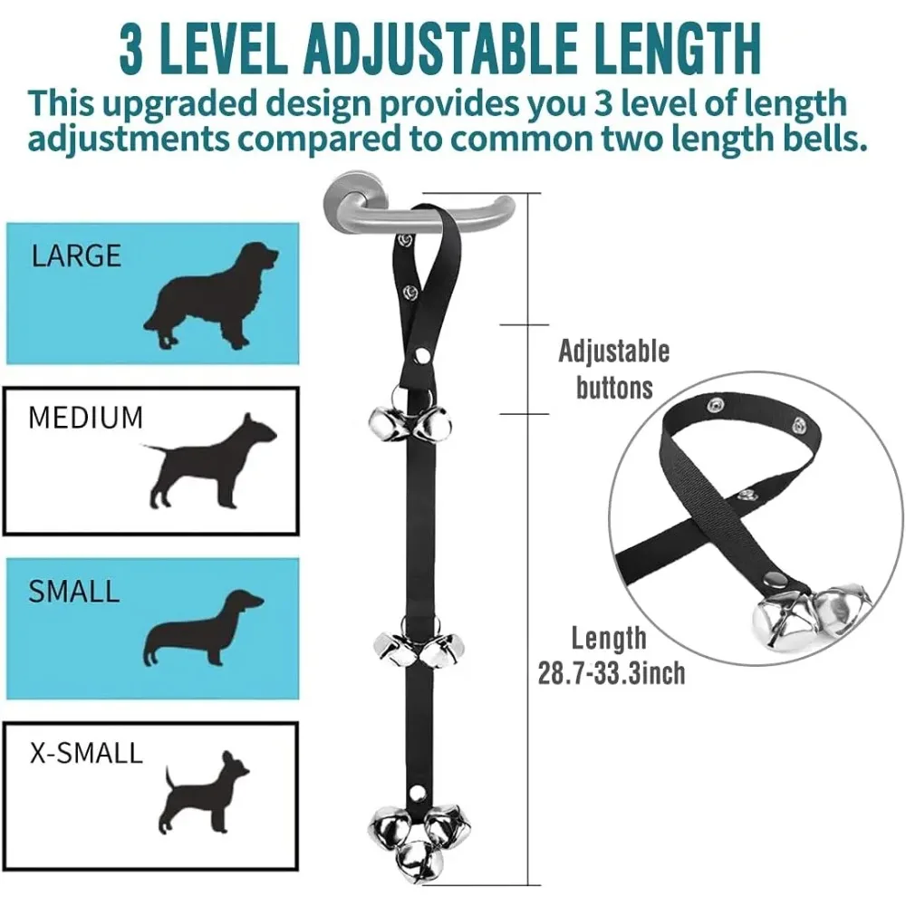 Dog Doorbells Premium Training Potty Great Adjustable Dog Door Bell for Potty Training Puppy Easy Way Extra Large Loud DoorBells - Image 5
