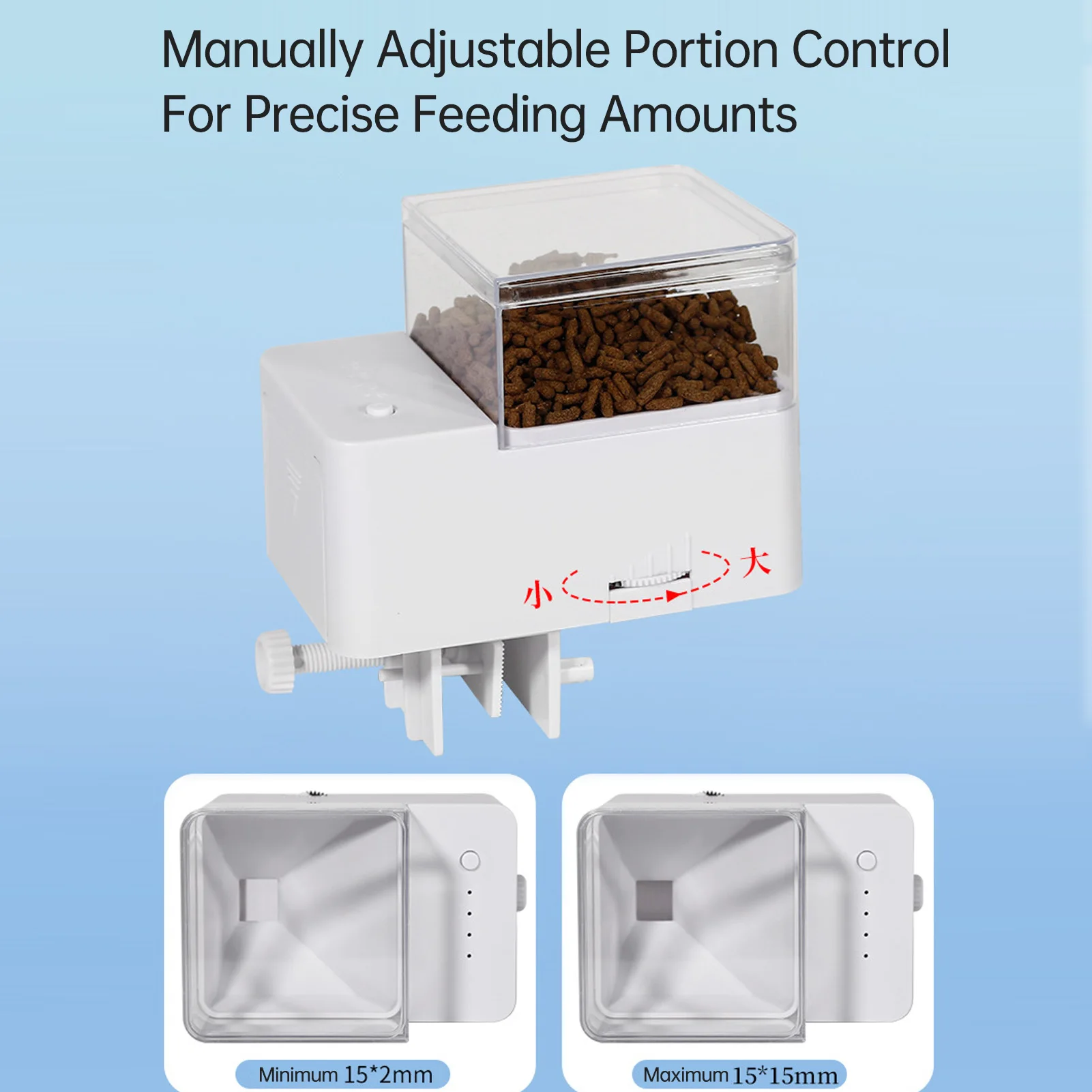 Automatic Fish Feeder 500ml Tank Auto Fish Food Dispenser Timer Feeder Manual Adjustable Outlet for Fish Turtle Food Aquarium - Image 3