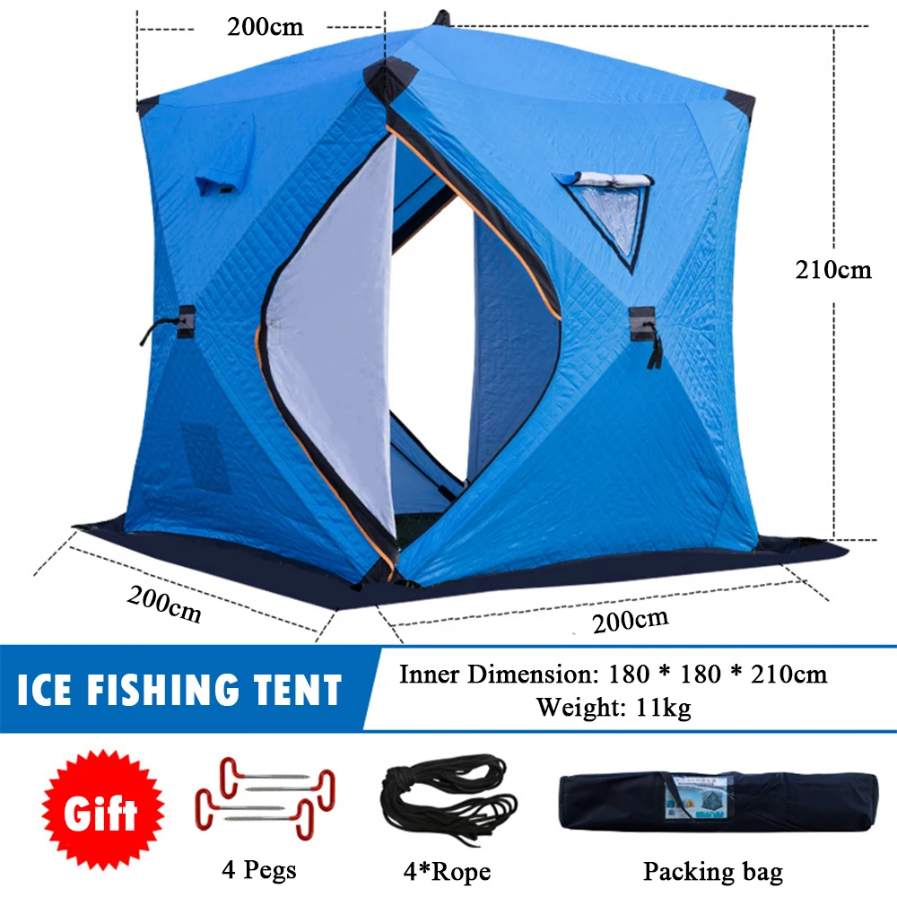 Easy Set-up Winter Fishing Tent Ice Fishing Tent Portable Ice Fishing Shelter Waterproof & Windproof Winter Fishing Equipment - Image 6