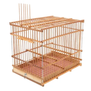 Small Bamboo Woven Bird Cage Lightweight Portable Travel Cage For Birds Home Decorative Flight Cage With Intricate Design