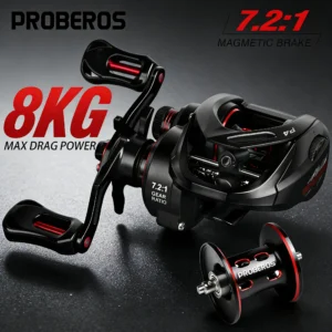 Baitcasting Fishing Reel 160g Gear Ratio 5+1 Ball Bearings 8KG Max Drag Fishing Coil metal Bearing Double Spools Seawater