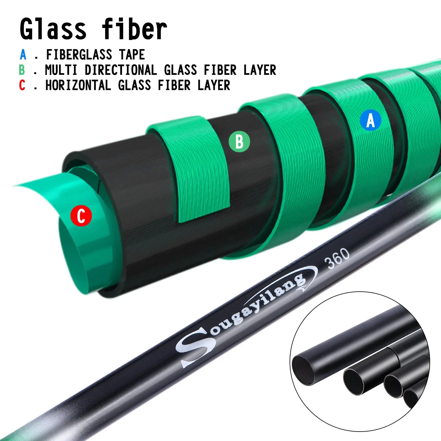 Sougayilang Carp Fishing Rod 2.7/3.6/4.5/5.4M Portable Ultra Light Telescopic Fishing Pole Max Drag 5Kg Fishing Tools - Image 5