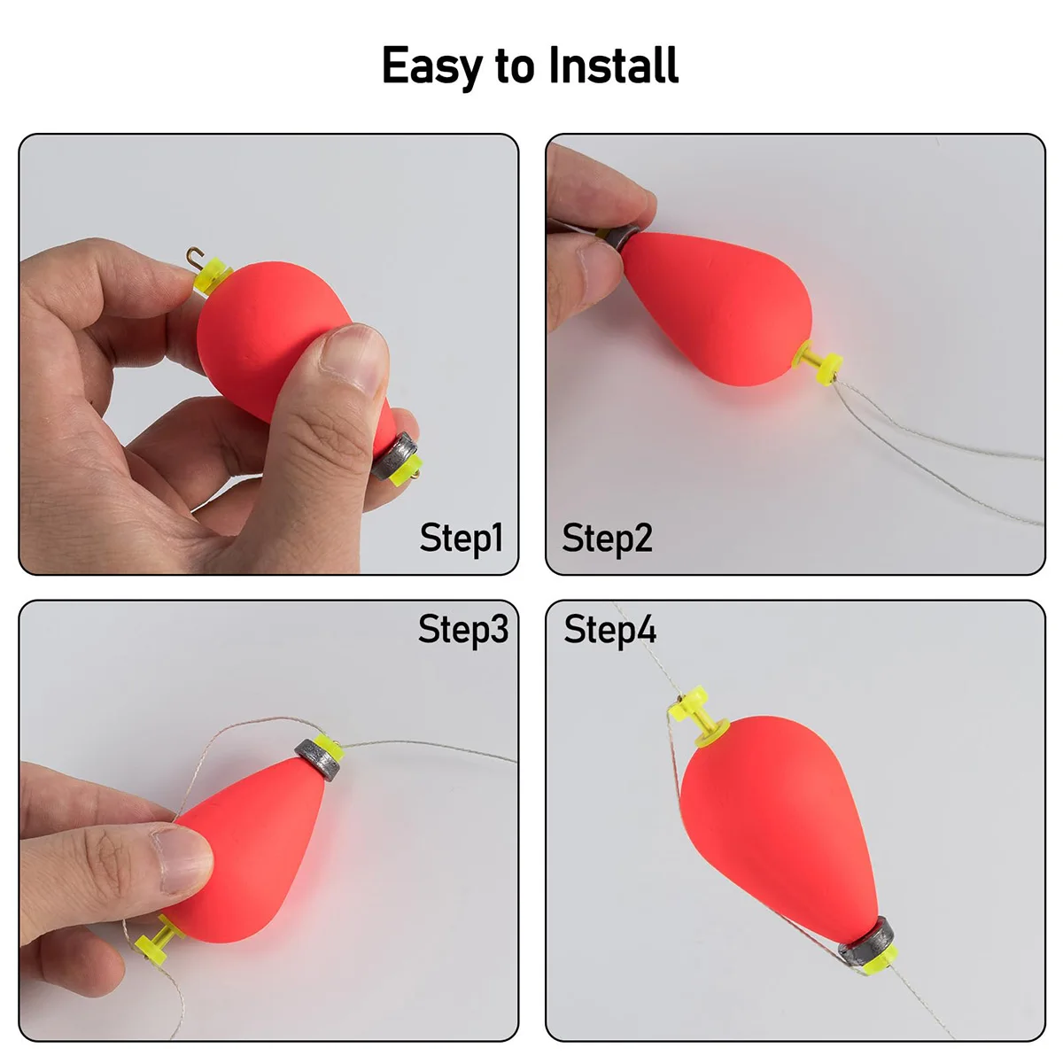 Fishing Bobbers Floats Set Foam Snap on Float Weighted Bobbers Fishing Push Button Snap-on Bobbers Spring Oval Assortment - Image 3