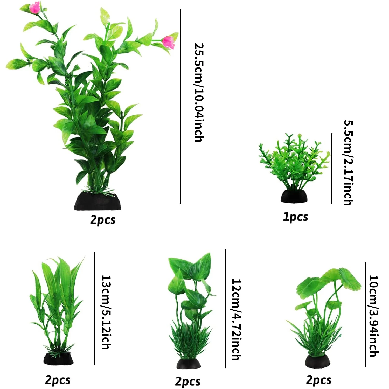 Fish Tank Accessories Green Plants 10pcs Green Fish Tank Decorations Aquarium Artificial Plastic Plants Decor Plastic Plants - Image 7