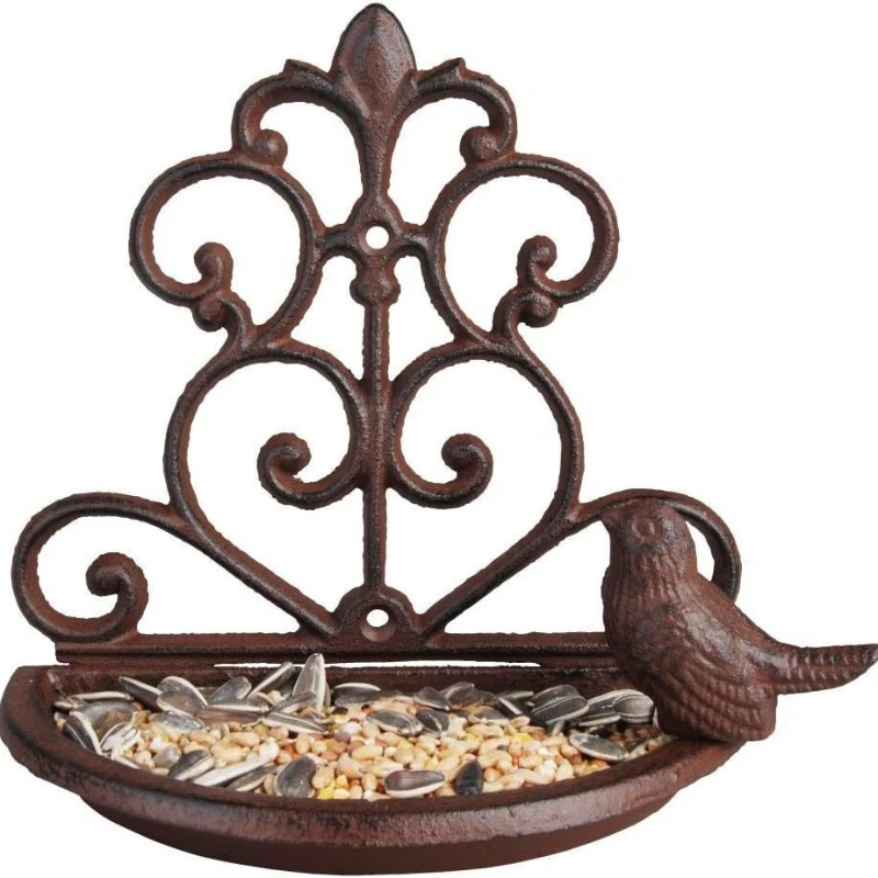 Garden Decorations Bird Feeders Cast Iron Bird Food Bowls Home and Courtyard Ornaments Metal Crafts - Image 4
