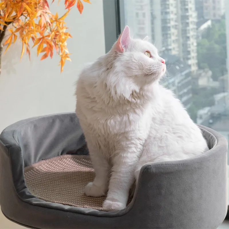 Cat Beds and Furniture Warm Comfortable Stable Cats Accessories Cat Sleeping Nest 360°Rotation Cats Pet Products Supplies - Image 4