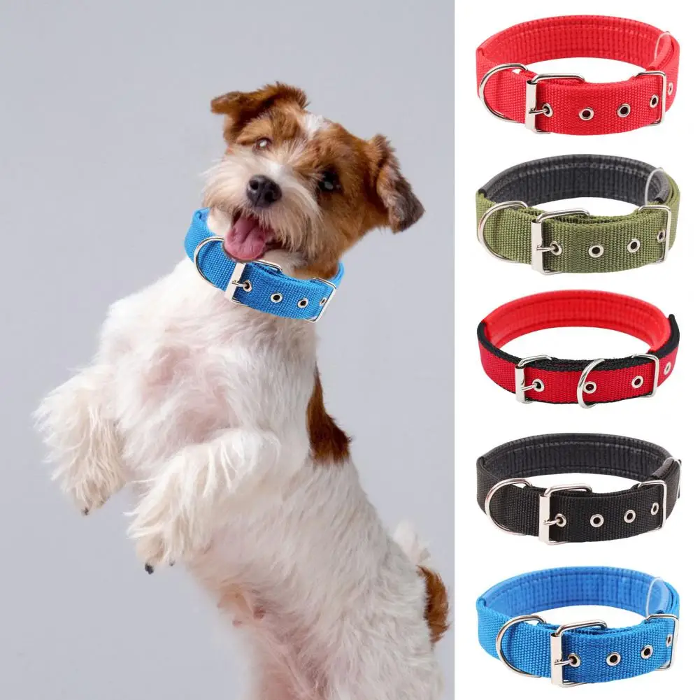Dog Collars,Nylon,Adjustable Dog Neck Circle,Long-lasting Pet Neck Strap,with Traction Ring,Teddy Keji Pitbull,Pet Supplies - Image 5