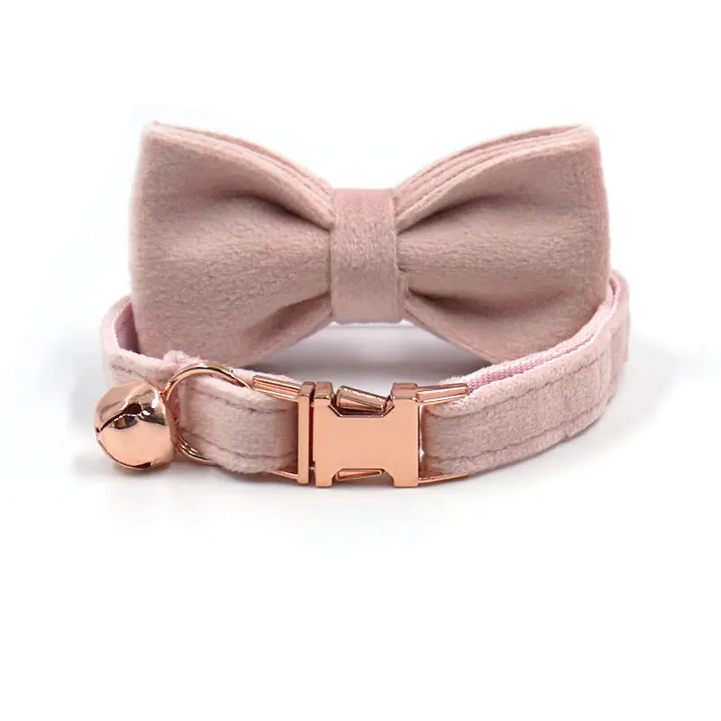 Cat Dog Collars Decorate Bow Around Neck Solid Color Puppy Chihuahua Collars Adjustable Safety Buckle Bow Tie Pets Accessories