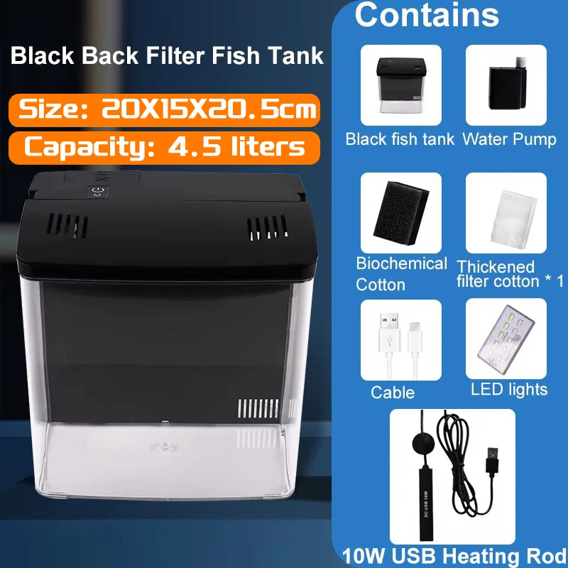 Fish tank living room small mini Douyu tank household tabletop ecological tank self circulating back filter goldfish tank - Image 6