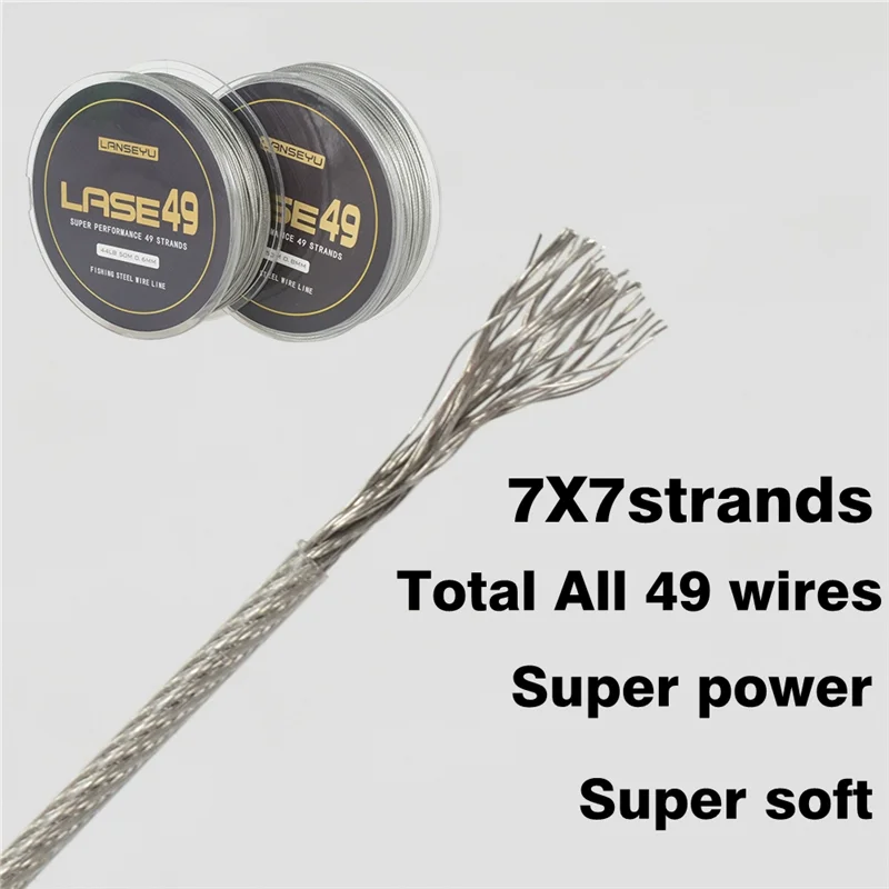 50M Fishing Line, Sea Fishing Coated Stainless Steel Wire, Anti Bite, Wear-Resistant Strong Tensile Strength, 0.6mm-0.8mm - Image 3