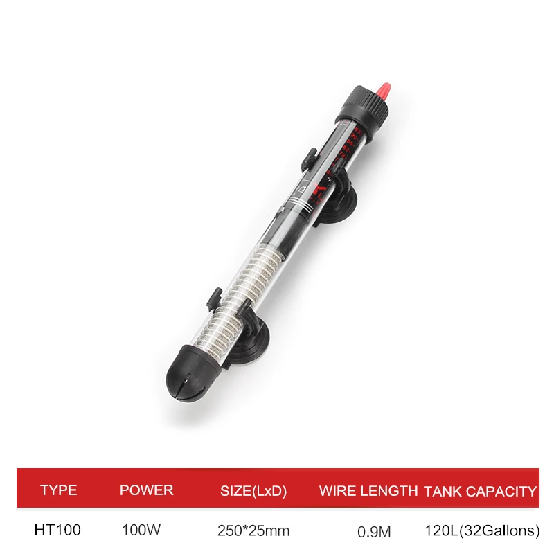 110v-220v Adjustable Temperature Thermostat Heater Rod 25W/ 50W/ 100W/ 200W/ 300W Submersible Aquarium Fish Tank Water Heat - Image 9