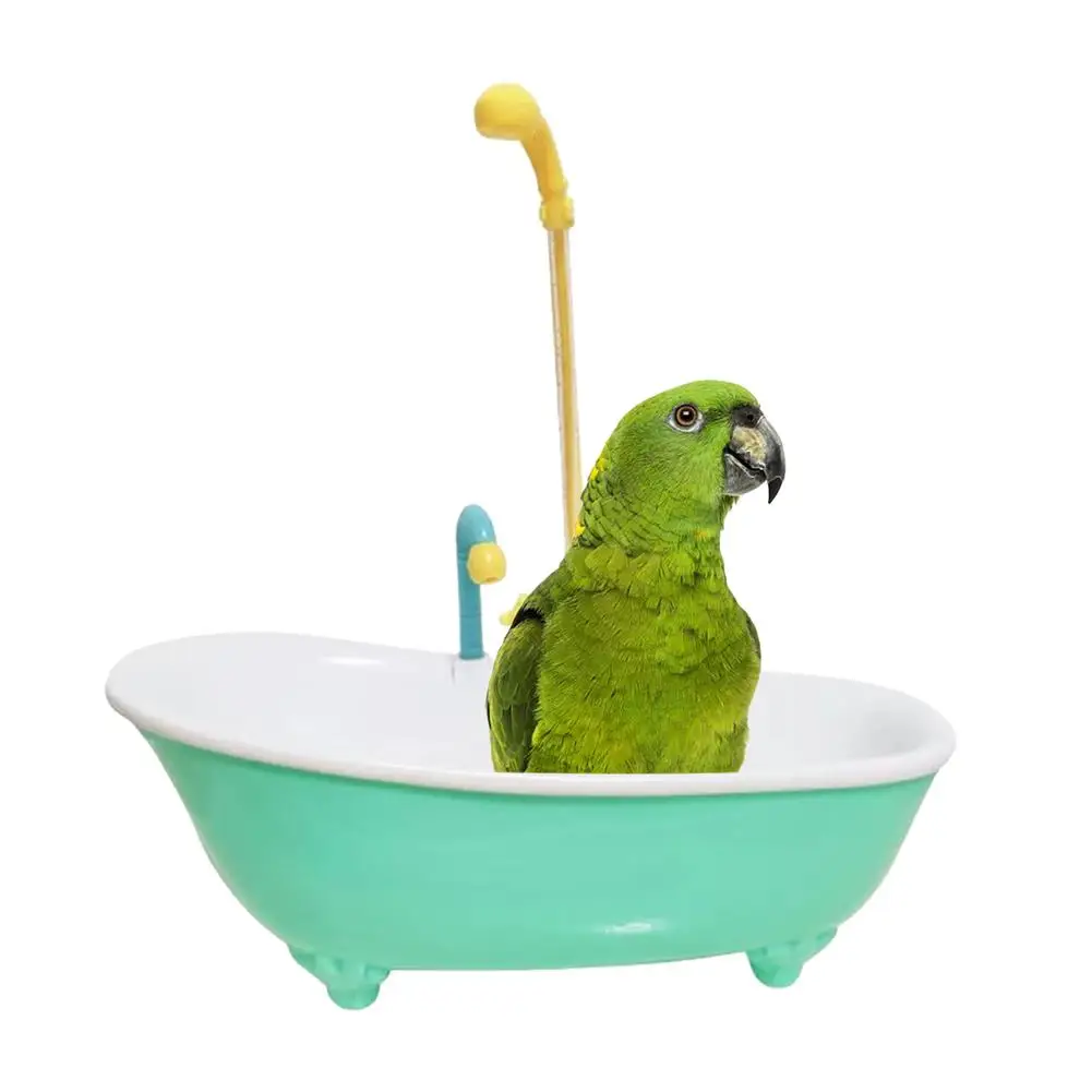 Parrot Automatic IntelligentBath Bird Shower Bathtub Supplies Blue Cute Plastic Cage AccessoriesHousehold Accessory Bird Bath - Image 5