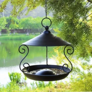 Iron Bird Feeder Windproof Rainproof Bird Food Dispenser Hanging Multi-purpose Bird Feeding Tray Hummingbird