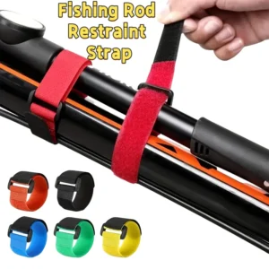 Fishing Pole Secure Lock Strap: Adjustable Rod Holder and Protective Wrap Band for Rod Storage, Transport and Organization.