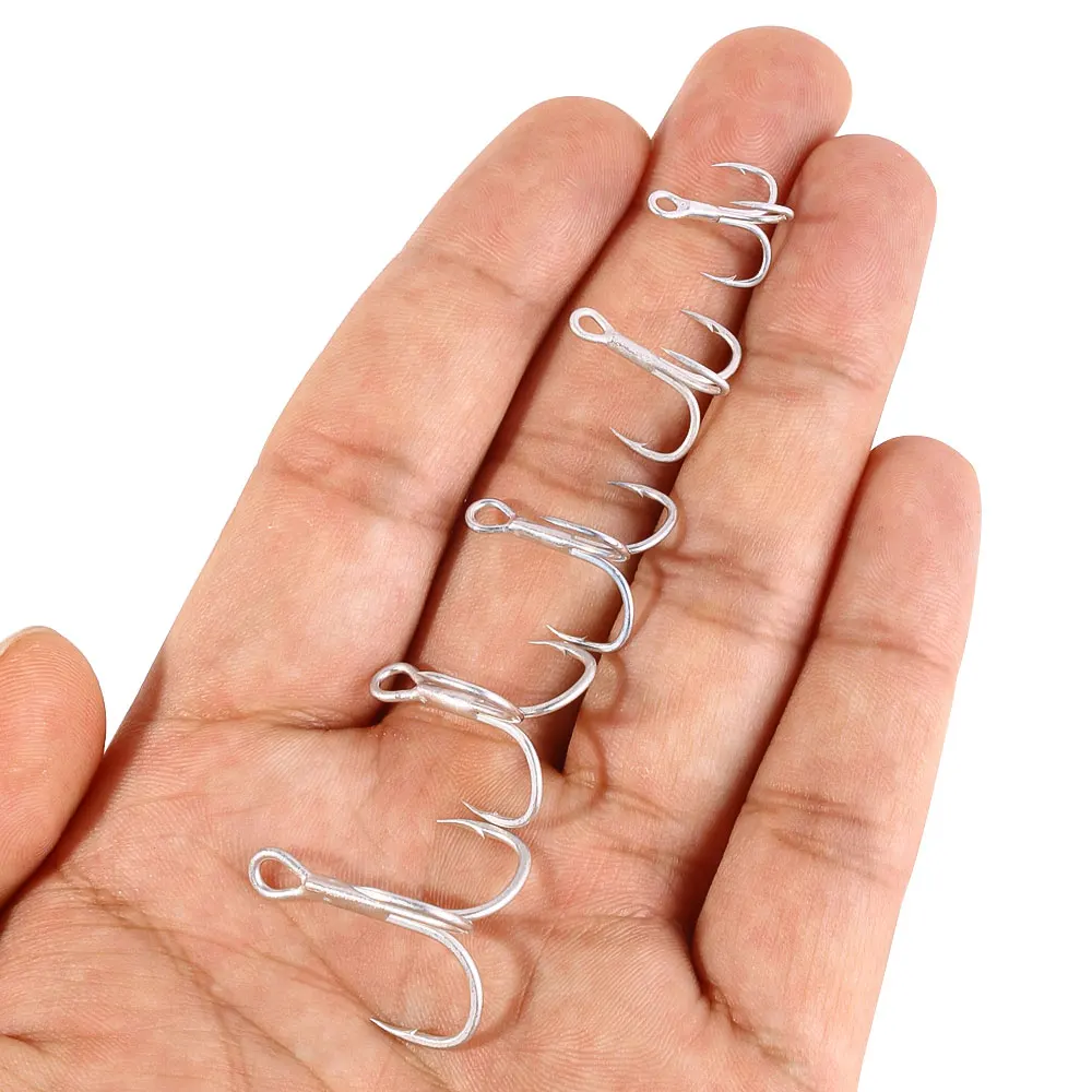 20pcs 4# 6# 8# 10#2# Fishing Hook High Carbon Steel Treble Hooks Bent Triple Fishhooks Set Anchor Hooks For Sea Fishing - Image 2