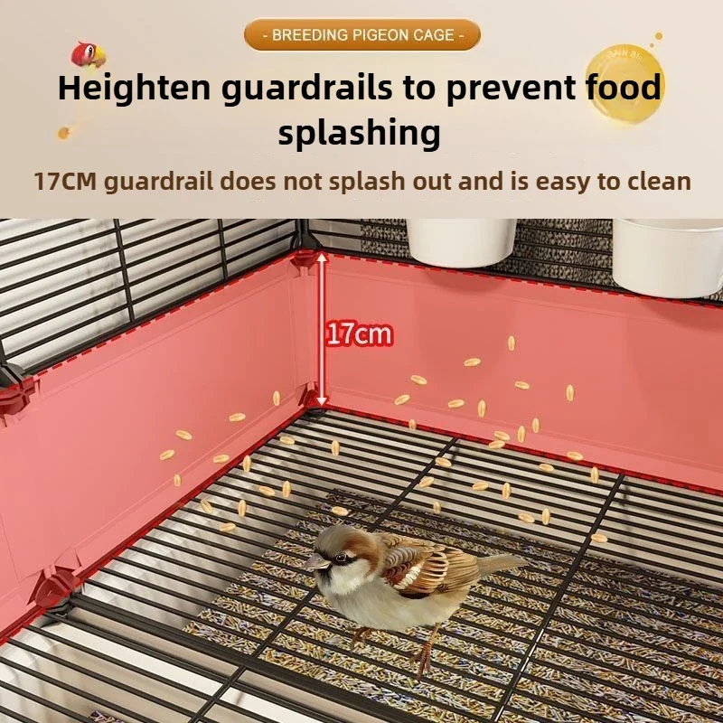 DIY Indoor Bird Cages Large Metal Iron Bird Cages Divider Parrot Thrush Villa Luxury Birdcage Anti Splash Food Pet Supplies - Image 2