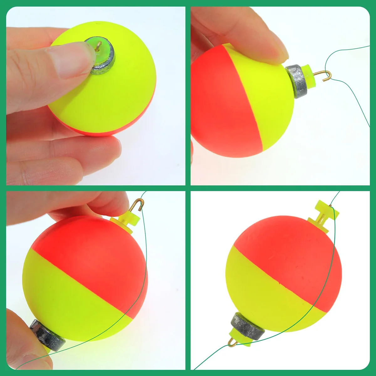 Fishing Bobbers Floats Foam Snap on Float Weighted Bobbers Fishing Push Button Snap-on Bobbers Spring Oval Fishing Floats - Image 3