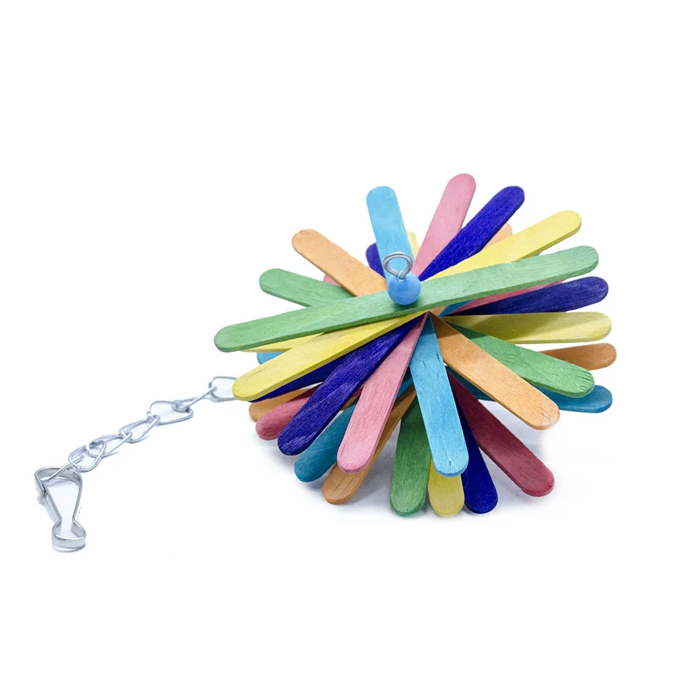 Bird Supplies Parrot Toys Pet Supplies Colorful Flowers Wooden Tooth Shatters Bite Shatters Relieve Hairy Bites Bird Swing - Image 4