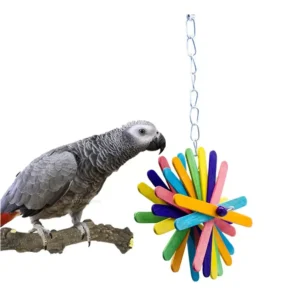 Bird Supplies Parrot Toys Pet Supplies Colorful Flowers Wooden Tooth Shatters Bite Shatters Relieve Hairy Bites Bird Swing