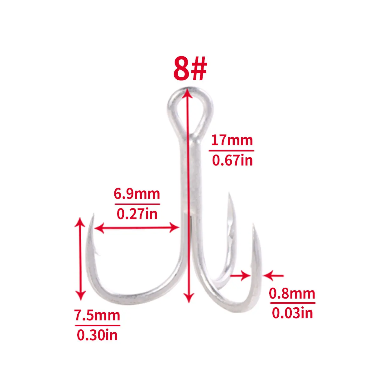 20pcs 4# 6# 8# 10#2# Fishing Hook High Carbon Steel Treble Hooks Bent Triple Fishhooks Set Anchor Hooks For Sea Fishing - Image 5