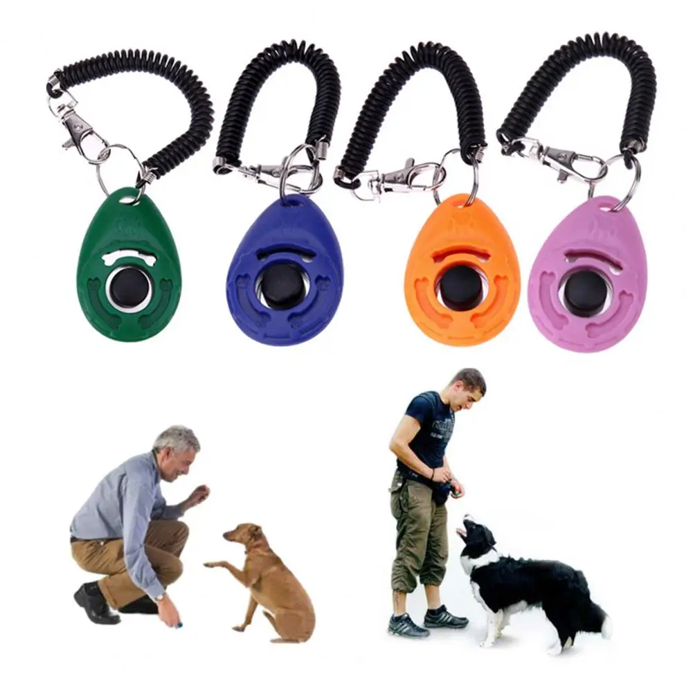 Dog Training Clicker Pet Cat Plastic New Dogs Click Trainer Aid Tools Adjustable Wrist Strap Sound Key Chain Dog Supplies