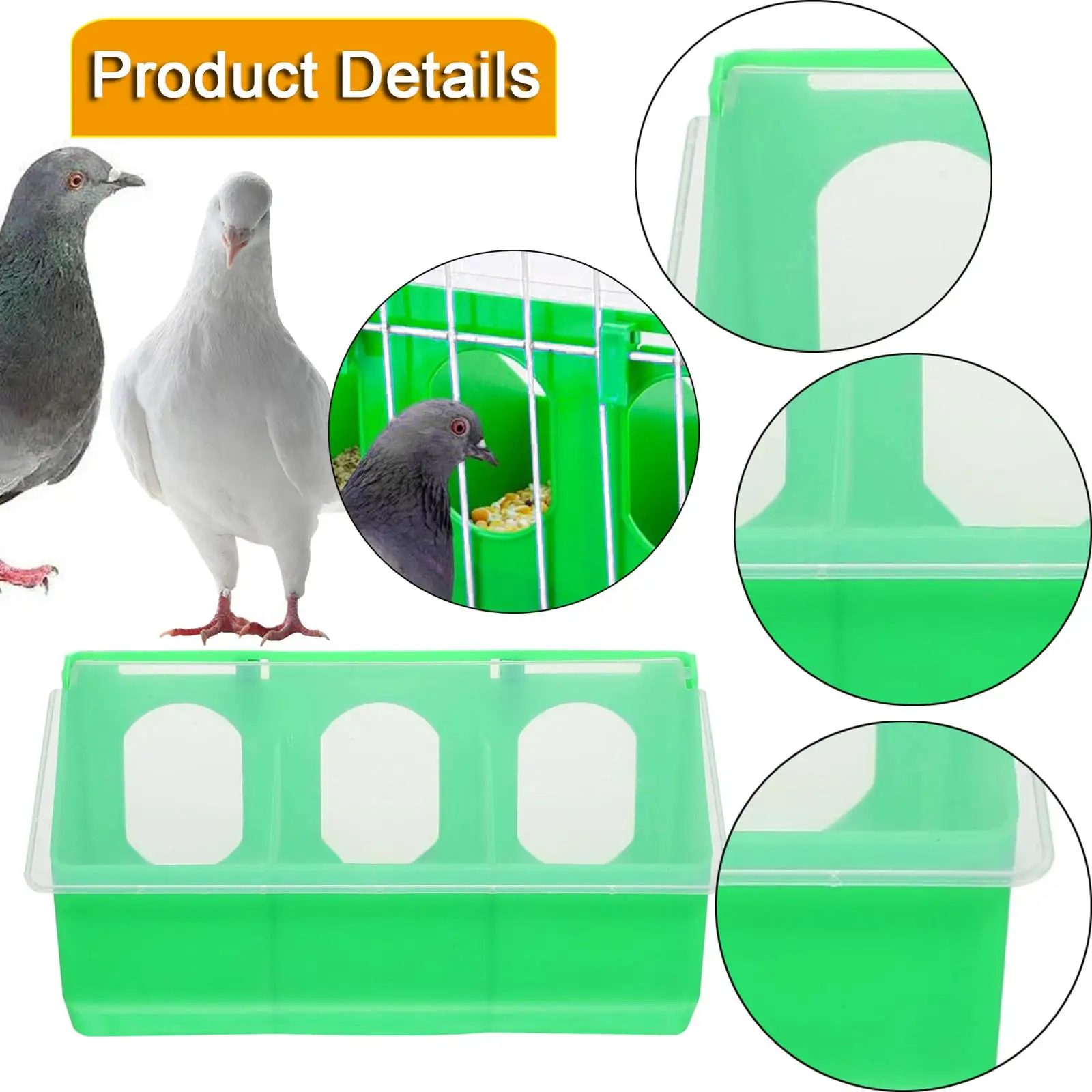 Pigeon Feeder, Bird Food, Hanging Box, Pet Bowl, Thick Waterer, Duck, Hamster, - Image 5