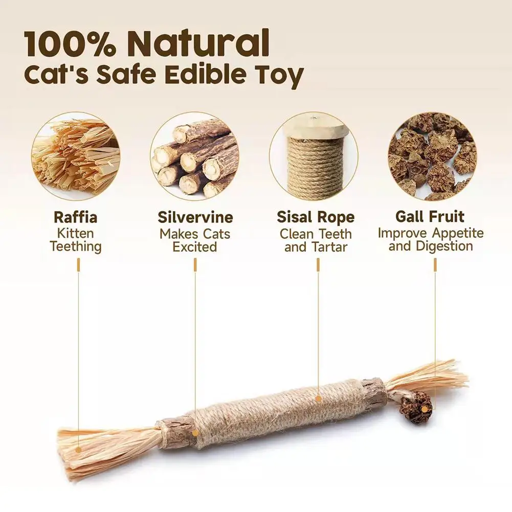 1pc Cat Toys Chew Stick Pet Snacks Sticks Natural Stuff with Catnip for Kitten Catnip Teasing Chew Toys Clean Teeth - Image 4