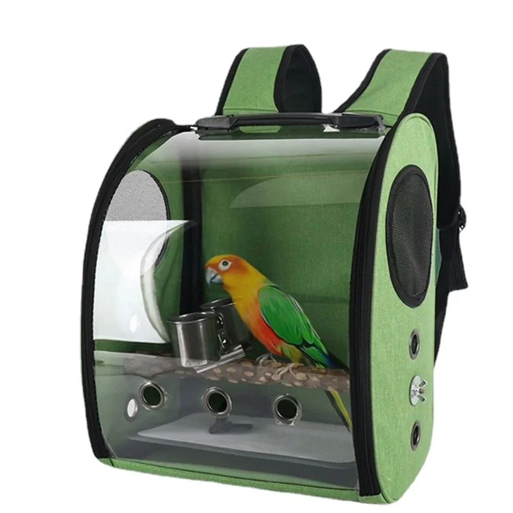 Pet Bird Cage House Parrot Carrier with Feeders Bird Large Space Travel Bag Breathable Portable Bird Cage Accessories - Image 2