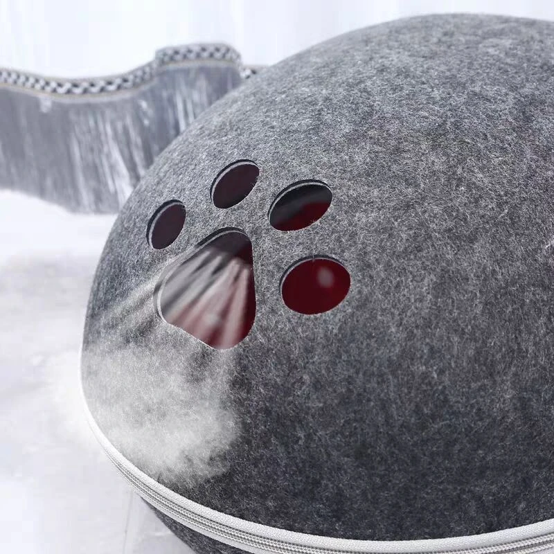 Cat Bed Detachable Natural felt Cat Bed Breathable Cat Cave Dark Gray Cat Bed House With Cushion for Pets Cats Pet Accessories - Image 6