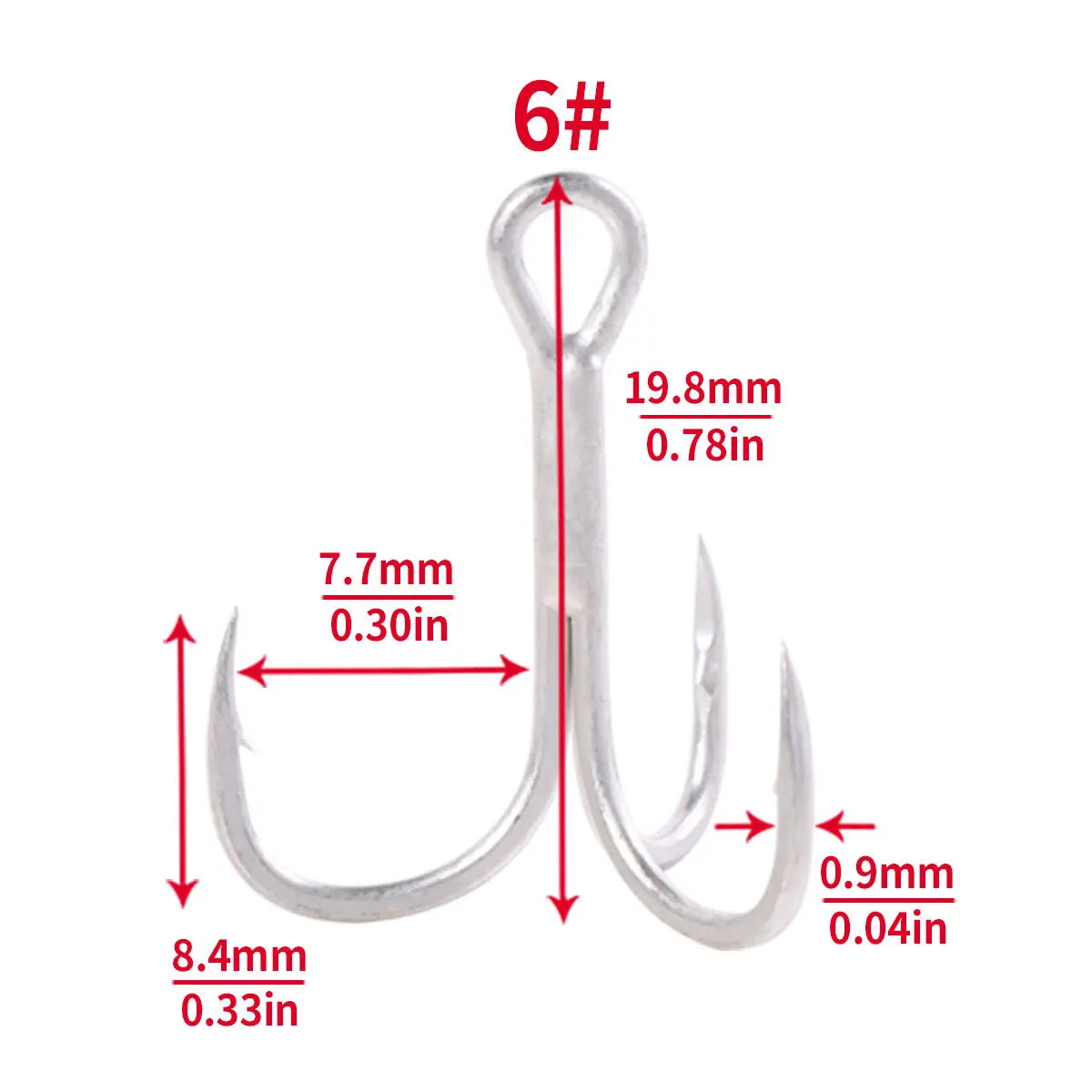 20pcs 4# 6# 8# 10#2# Fishing Hook High Carbon Steel Treble Hooks Bent Triple Fishhooks Set Anchor Hooks For Sea Fishing - Image 4