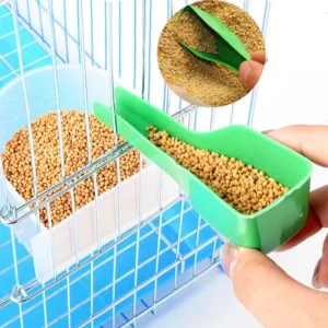 Bird Feeder Parrot Food Dispenser Plastic Bird Food Spoon Bird Supplies Cage Tools Simple Feeder Parrot Feeding Tool