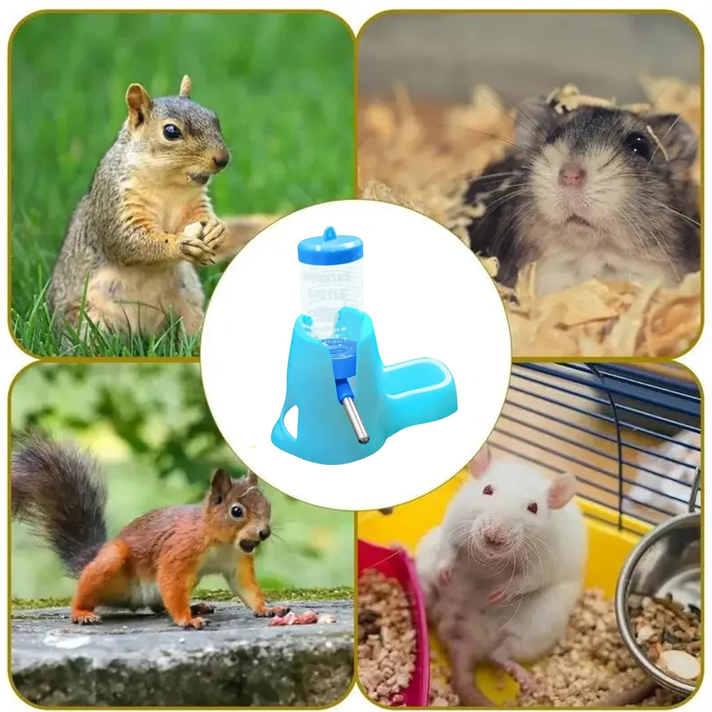 Hamster Water Feeder Small Animal Automatic Dispenser Drinking Water Bottle Bowls Dish with Food Container for Guinea Pig Rat - Image 2