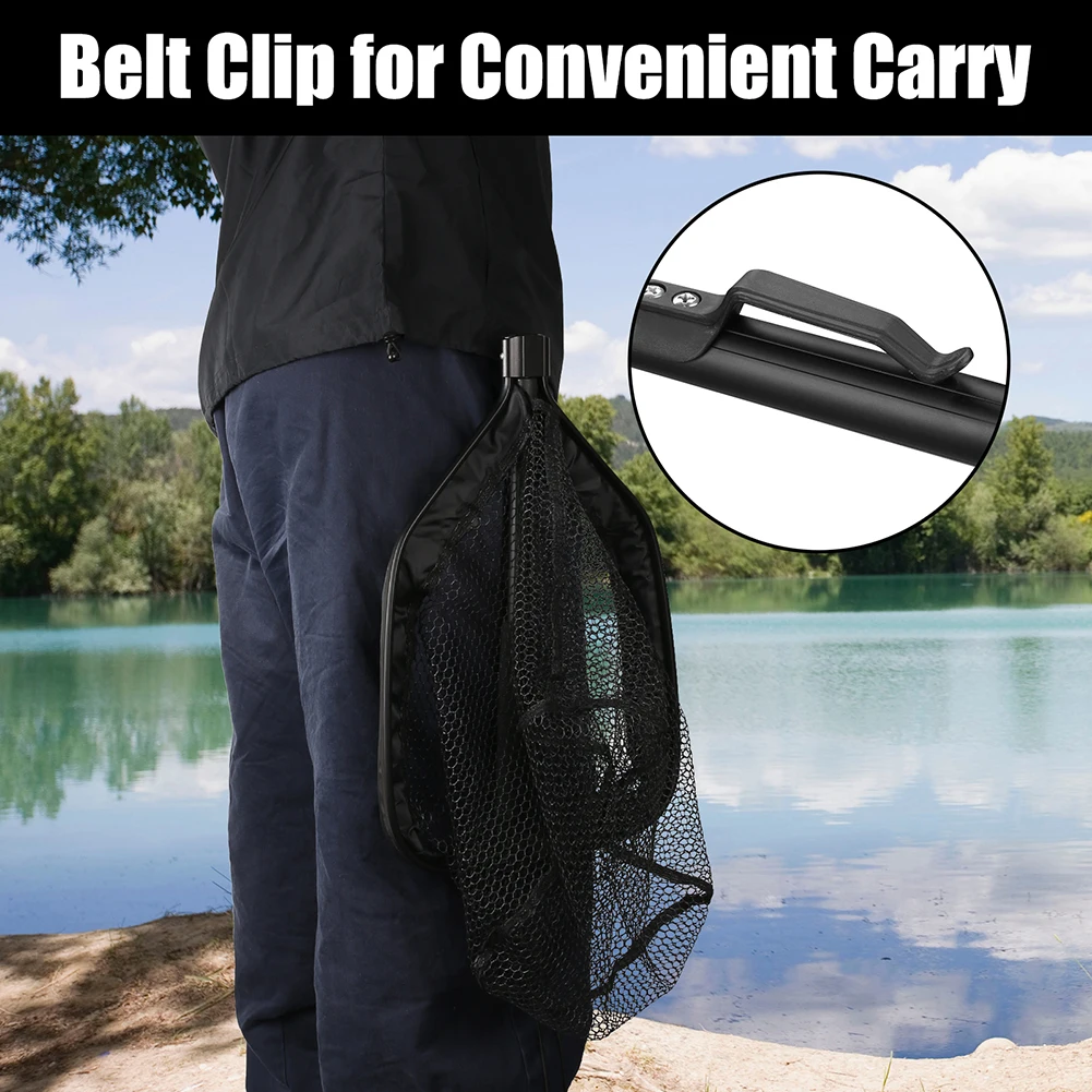Floating Fishing Net Foldable Landing Net Easy Catch&Release with Telescopic Pole Rubber Coated Fish Net for Saltwater Freshwate - Image 6