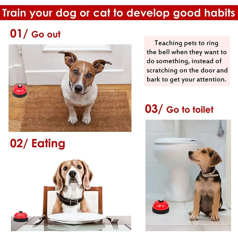 Pet Toys Bell for Dogs Cat Training Interactive Toy Called Dinner Small Bells Footprint Ring Trainer Feeding Reminder For Teddy - Image 6