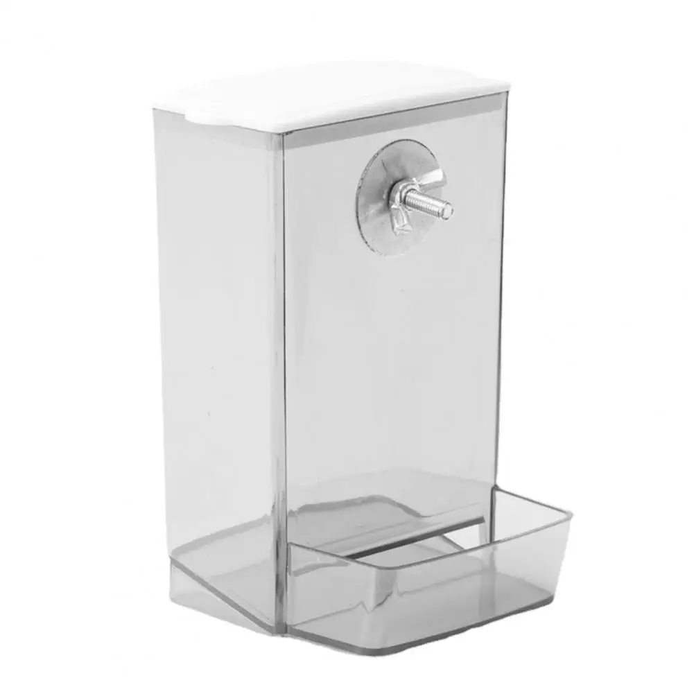 Bird Feeder Box Hard Parrot Budgie Cockatiel Conure Food Dispenser Screw Mount Bird Feeding Box