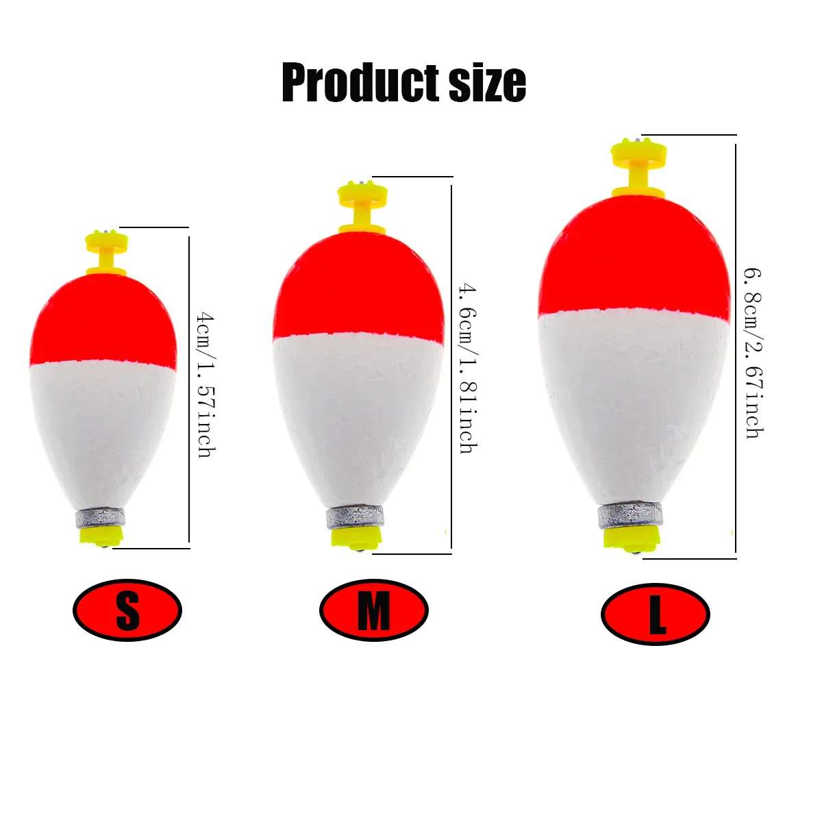 Fishing Bobbers Floats Set Foam Snap on Float Weighted Bobbers Fishing Push Button Snap-on Bobbers Spring Oval Assortment - Image 6